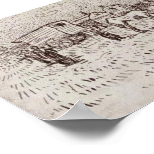 Van Gogh - zigeuners bij Saintes-Maries Poster (Hoek)