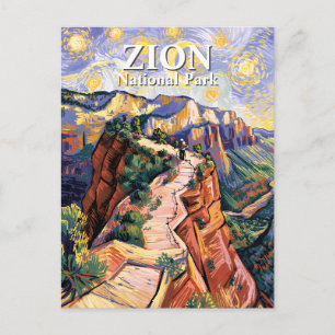 Van Gogh Zion Angels Landing Wandelroute Aangepast Briefkaart