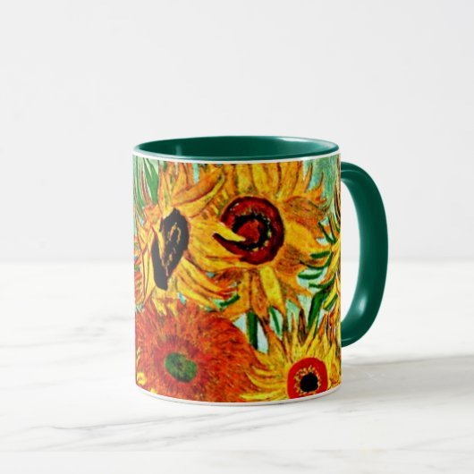 Van Gogh - Zonnebloemen 12 Mok (Voorkant rechts)