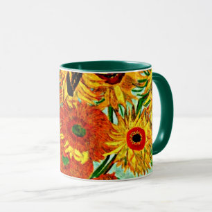 Van Gogh - Zonnebloemen 12 Mok met tweetone koffie
