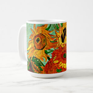 Van Gogh - Zonnebloemen 12 Mok met tweetone koffie