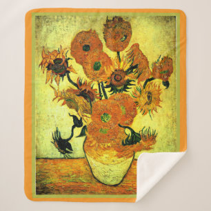 Van Gogh - Zonnebloemen 14, beroemd schilderij, Sherpa Deken