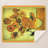 Van Gogh - Zonnebloemen 14, beroemd schilderij, Sherpa Deken (Voorkant (horizontaal))