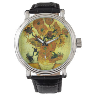 Van Gogh - Zonnebloemen 14, populaire kunst Horloge