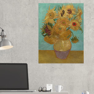 Van Gogh - Zonnebloemen, 3e versie, herhaling Folie Afdrukken