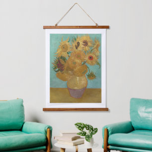 Van Gogh - Zonnebloemen, 3e versie, herhaling Hangend Wandkleed