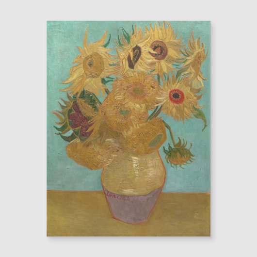Van Gogh - Zonnebloemen, 3e versie, herhaling Magnetische Uitnodiging (Voorkant)