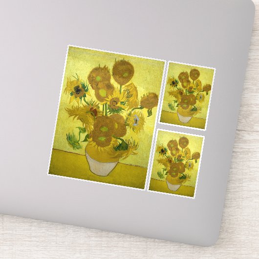 Van Gogh - Zonnebloemen, 4e versie, herhaling Sticker (Detail)