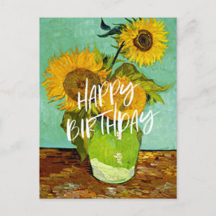 Van Gogh - Zonnebloemen, Drie, Gefeliciteerd! Briefkaart
