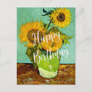 Van Gogh - Zonnebloemen, Drie, Gefeliciteerd! Briefkaart