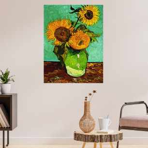 Van Gogh - Zonnebloemen, Drie, Poster