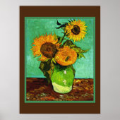Van Gogh - Zonnebloemen, Drie, Poster (Voorkant)