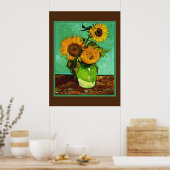 Van Gogh - Zonnebloemen, Drie, Poster (Keuken)