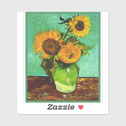 Van Gogh - Zonnebloemen (drie) Sticker (Vel)