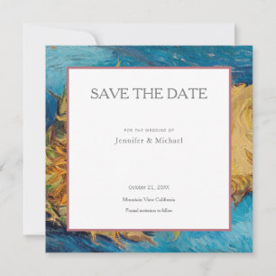 Van Gogh Zonnebloemen Professioneel Minimalistisch Save The Date