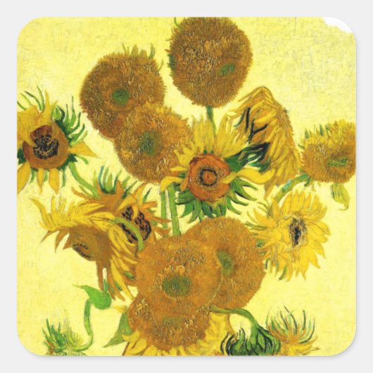 Van Gogh Zonnebloemen Stickers (Voorkant)