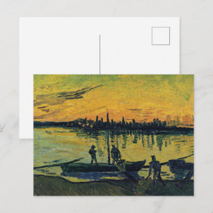 Van Gogh Zonsondergang Arles - Trillende Gele Rivi Briefkaart