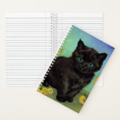 Van Gogh Zwart Kat Geel Bloemen Notitieboek (Binnen)