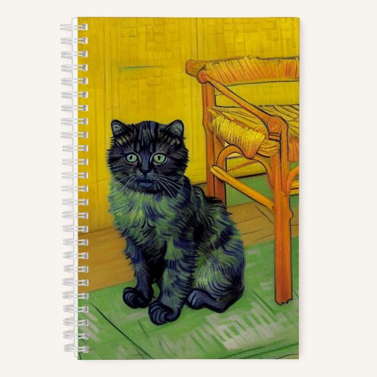 Van Gogh Zwart Kat Notitieboek (Voorkant)
