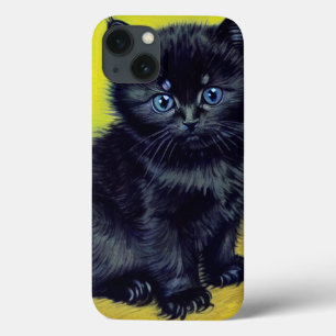 Van Gogh Zwart Kat Paarse Bloemen iPhone 13 Hoesje