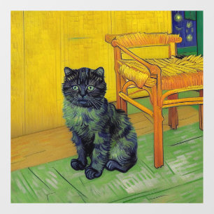 Van Gogh Zwart Kat Raamsticker