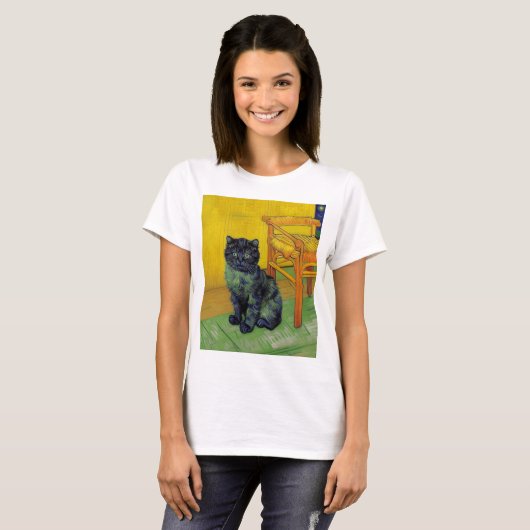 Van Gogh Zwart Kat T-shirt (Voorkant volledig)