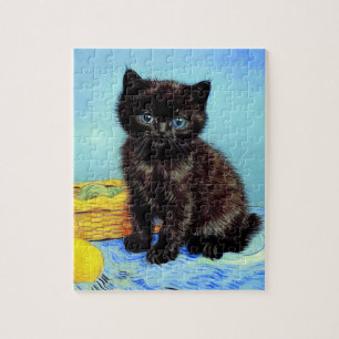 Van Gogh Zwart Kitten met garen Legpuzzel