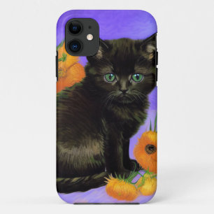 Van Gogh Zwart Kitten met Zonnebloemen iPhone 11 Hoesje