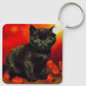 Van Gogh Zwart Kitten Sleutelhanger (Achterkant)