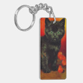 Van Gogh Zwart Kitten Sleutelhanger (Voorkant Links)