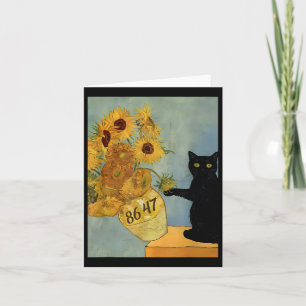 Van Gogh Zwarte Kat met Zonnebloemen 8647 Subtiele Kaart