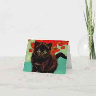 Van Gogh Zwarte Kat Rode Bloemen