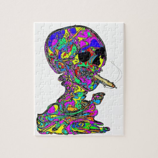 Van Gogh's Calavera Skull Smoking Cigarette Legpuzzel (Verticaal)
