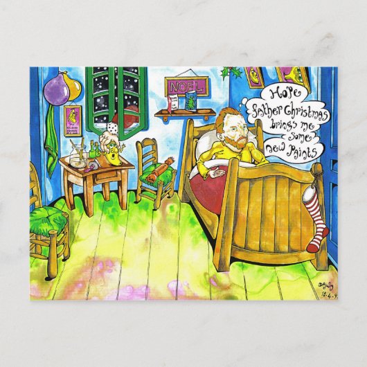 Van Goghs Christmas Feestdagenkaart (Voorkant)