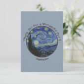 Van Gogh's De Sterrennacht Party Items Collectie Bedankkaart (Staand voorkant)