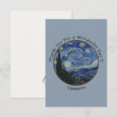 Van Gogh's De Sterrennacht Party Items Collectie Bedankkaart (Voorkant / Achterkant)