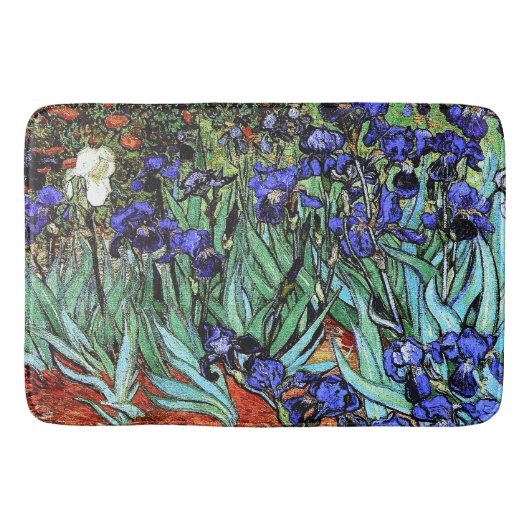 Van Goghs Irise Flowers Floral Garden Bath Mat (Voorkant)