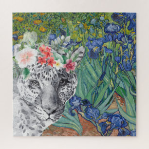 Van Gogh's Irises en Fancy Leopard Legpuzzel