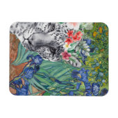 Van Gogh's Irises en Fancy Leopard Magneet (Horizontaal)