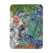 Van Gogh's Irises en Fancy Leopard Magneet (Verticaal)