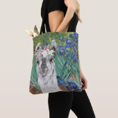 Van Gogh's Irises en Fancy Llama Draagtas (Dichtbij)