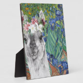 Van Gogh's Irises en Fancy Llama Fotoplaat (Zijkant)
