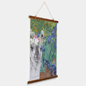 Van Gogh's Irises en Fancy Llama Hangend Wandkleed (Gebogen)