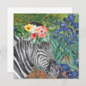 Van Gogh's Irises en Fancy Zebra Flat Kaart (Voorkant / Achterkant)