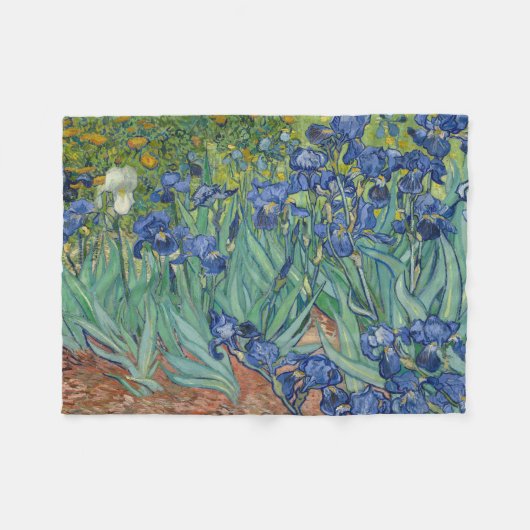 Van Gogh's Irises Fleece Blanket (Voorkant (Horizontaal))