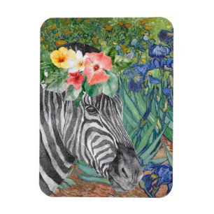 Van Gogh's Irissen en fancy zebra Magneet