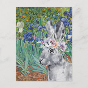 Van Gogh's Irissen en Fantasie Konijn Briefkaart