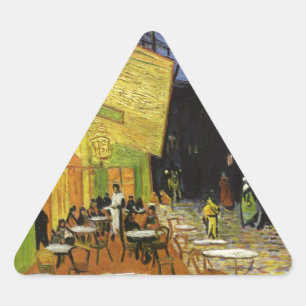 Van Gogh's Night Cafe Driehoek Sticker