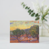 Van Gogh's Olive Grove, Oranje Sky Briefkaart (Staand voorkant)