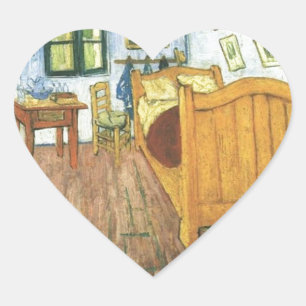 Van Gogh's slaapkamer in Arles Hart Sticker